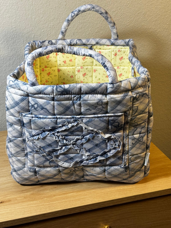 Quilted Fabric Storage Baskets | Floral & Gingham Organizer Bins | Vintage-Inspired Home Decor