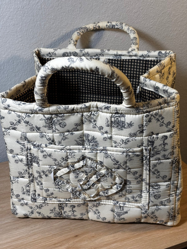Quilted Fabric Storage Baskets | Floral & Gingham Organizer Bins | Vintage-Inspired Home Decor