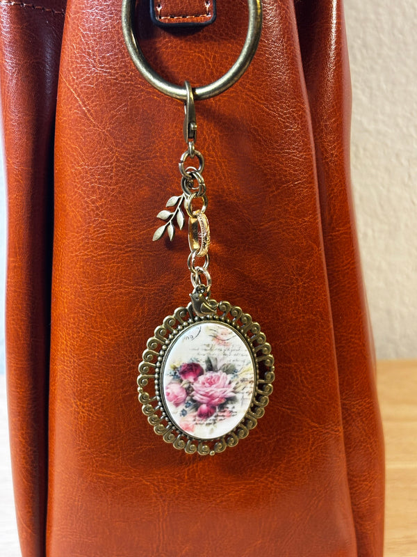 Handmade Vintage-Inspired Bag Charms | Cameo & Floral Purse Charms | Choose Your Favorite