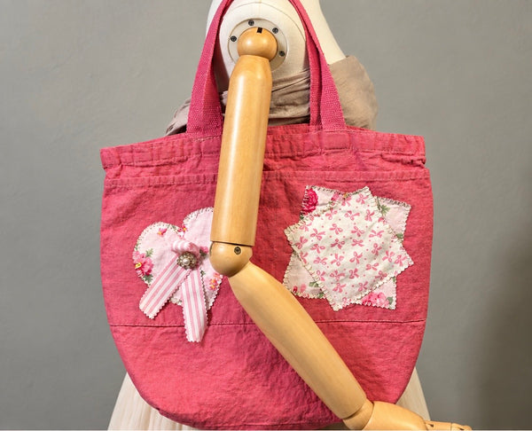 Made With Heart – Hand-Dyed Breast Cancer Awareness Tote