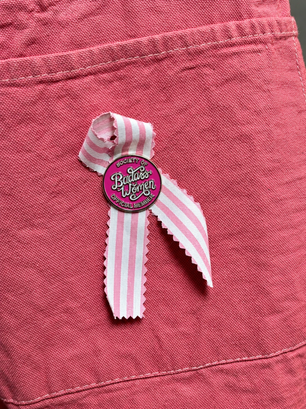 Strong at Heart - Hand-Dyed Breast Cancer Awareness Tote