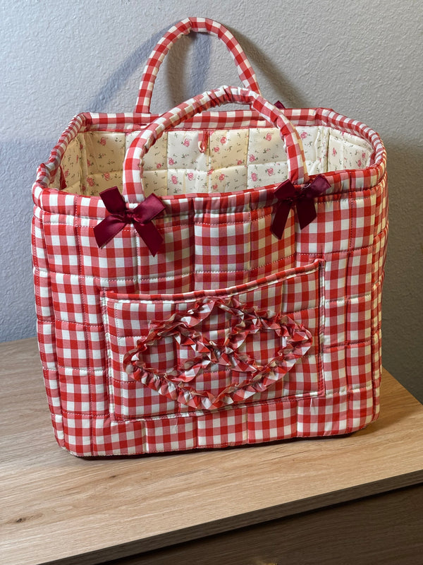 Quilted Fabric Storage Baskets | Floral & Gingham Organizer Bins | Vintage-Inspired Home Decor