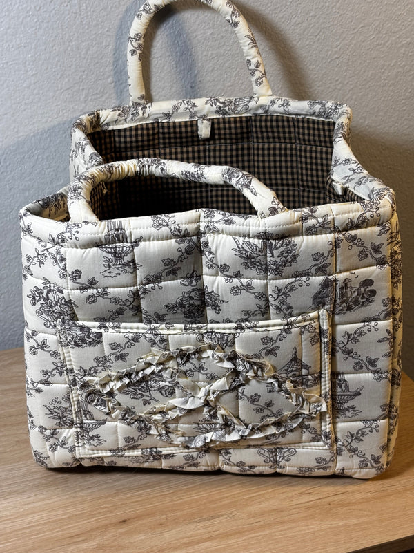Quilted Fabric Storage Baskets | Floral & Gingham Organizer Bins | Vintage-Inspired Home Decor
