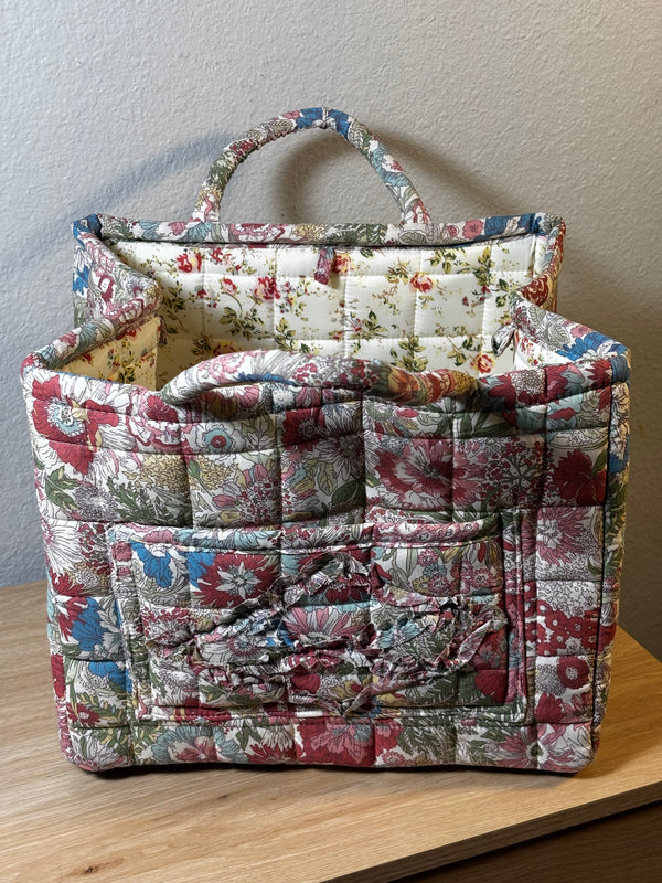 Quilted Fabric Storage Baskets | Floral & Gingham Organizer Bins | Vintage-Inspired Home Decor