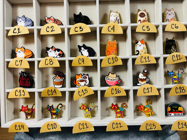 Cute Cat Enamel Pins | Colorful Animal Pins for Bags, Jackets & Backpacks